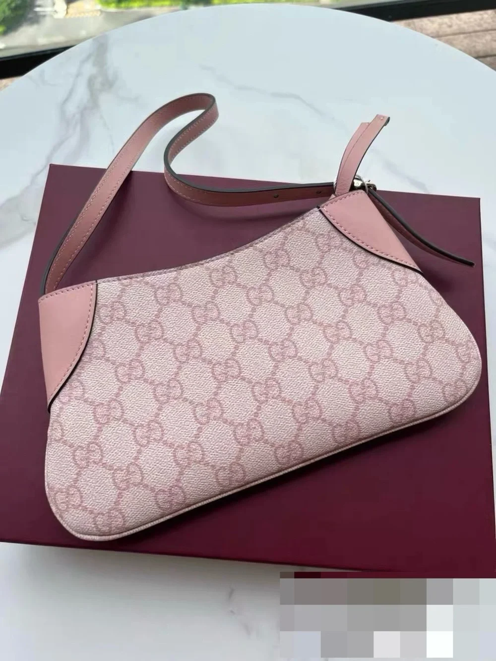 New! Gucci Light Pink Monogram Shoulder Bag